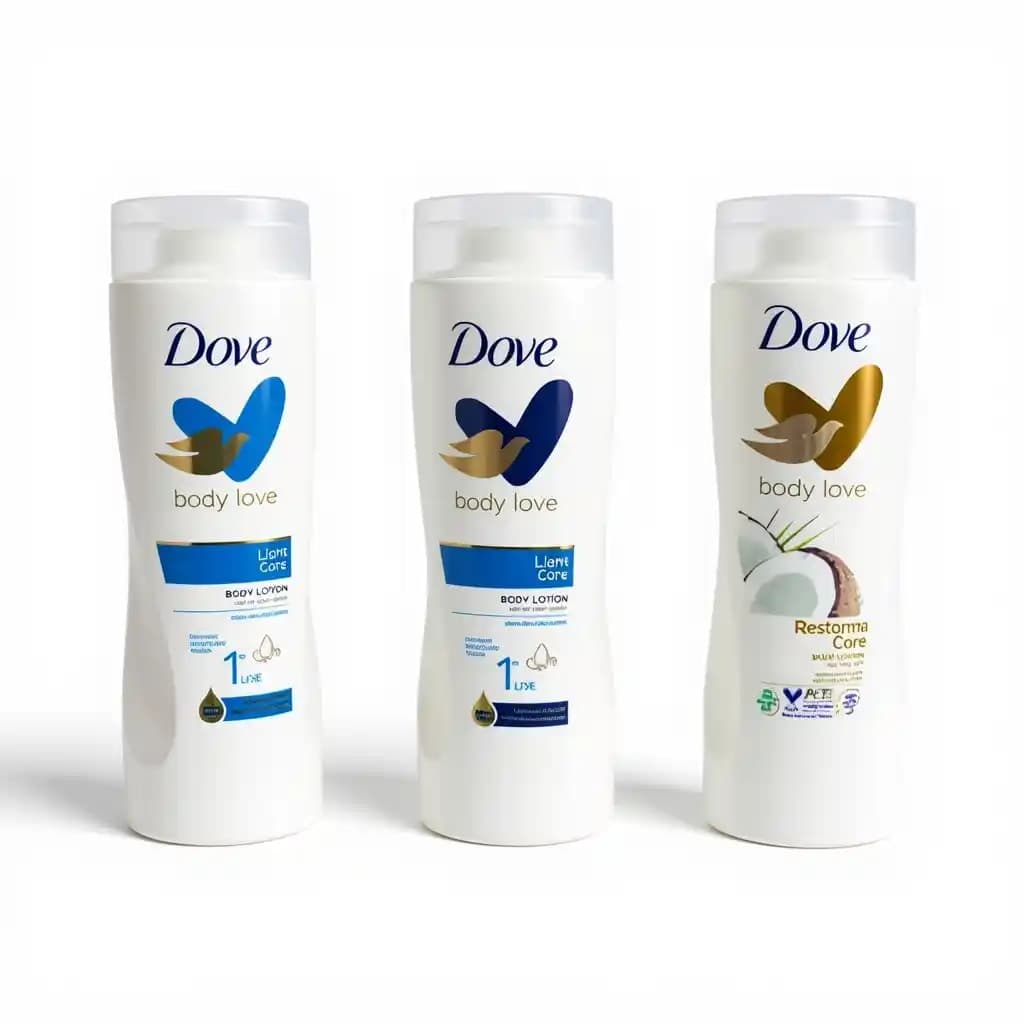 Dove Body Love Body Lotion Light Care + Essential Care + Restoring Care 400ml