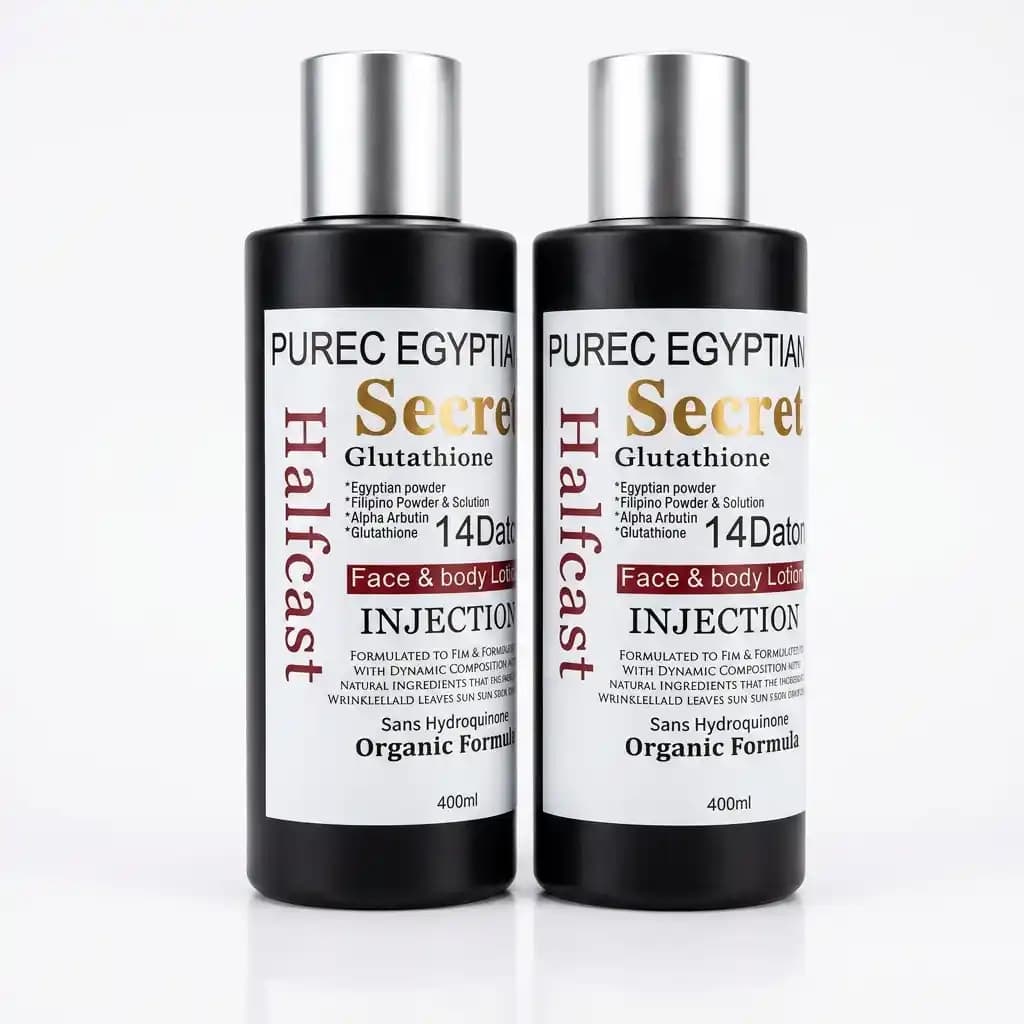 Purec Egyptian Secret Halfcast Glutathione Injection 14 Days Face & Body Lotion Organic Formula 400ml