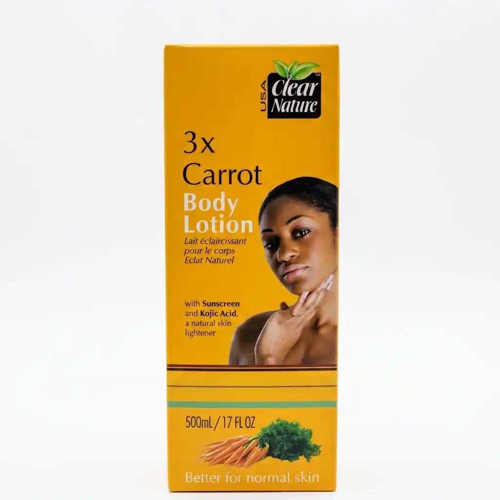 Clear Nature USA 3x Carrot Body Lotion with Kojic Acid & Sunscreen 500ml