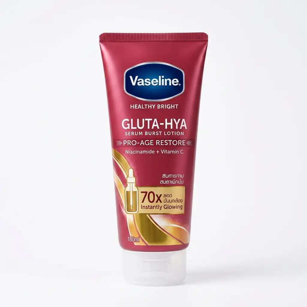 Vaseline Healthy Bright Gluta-HYA Pro-Age Restore Serum Burst Lotion 300ml (1+1 Pack)