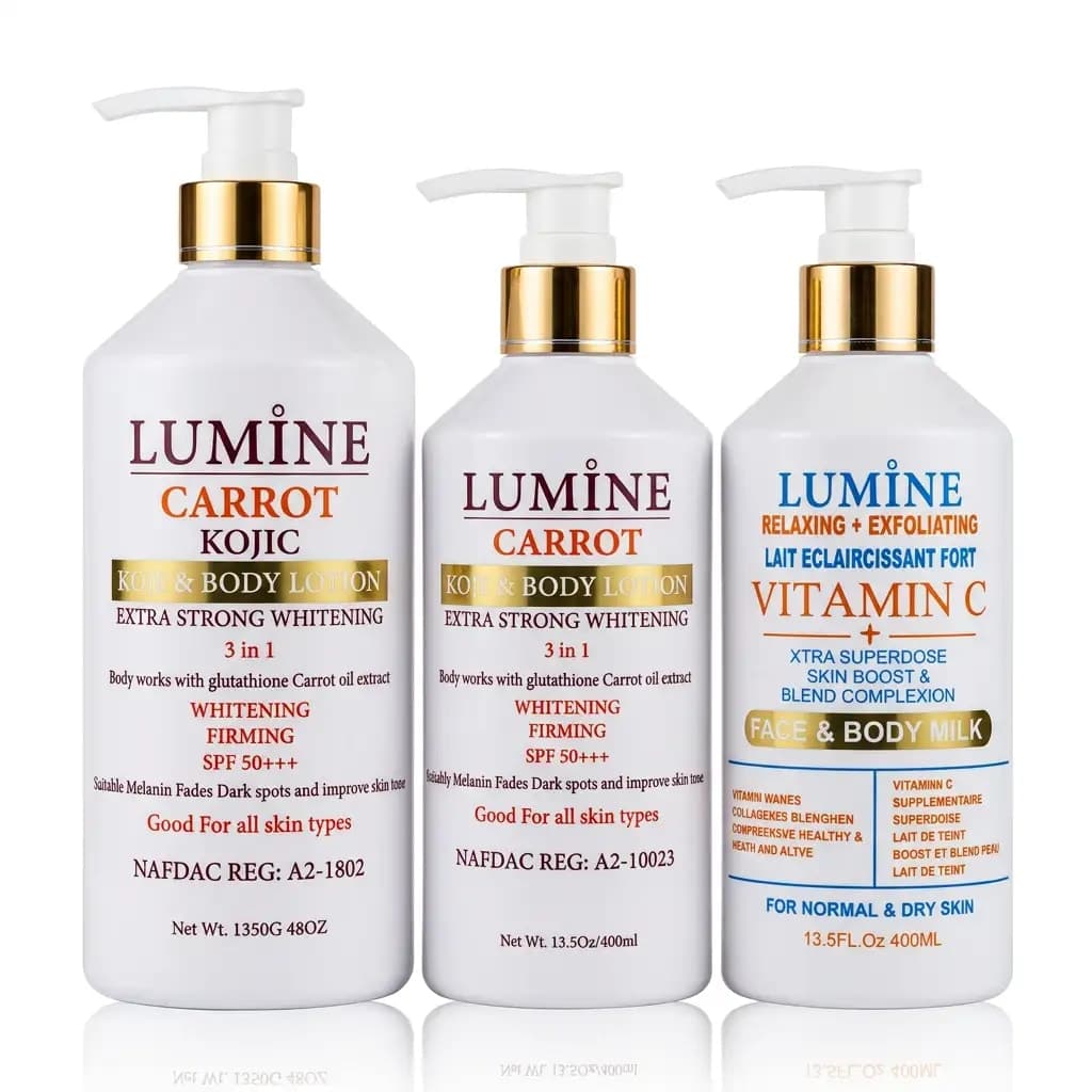 Lumine Carrot 3-in-1 Face & Body Lotion + Vitamin C Brightening Body Milk 400ml