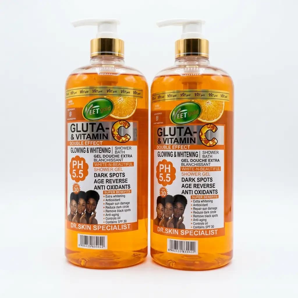 VEETgold Carrot & Turmeric Extra Whitening Shower Bath Face & Body SPF25 with Multivitamin A, B, C, D, E 1000ml