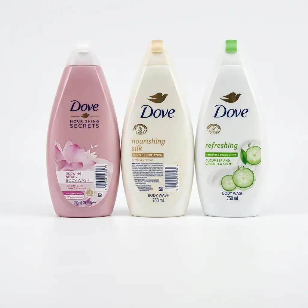 Dove Nourishing Secrets Glowing Ritual Body Wash + Dove Nourishing Silk Body Wash + Dove Refreshing Cucumber & Green Tea Body Wash 750ml