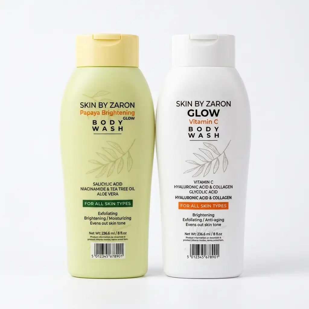 Skin Doctor Paris Vitamin-C Exfoliating & Whitening Shower Gel + Skin Doctor Paris Egyptian Glow Exfoliating Shower Gel Q10 + Skin Doctor Paris Gold SPF30 Exfoliating and Lightening Shower Gel 1000ml