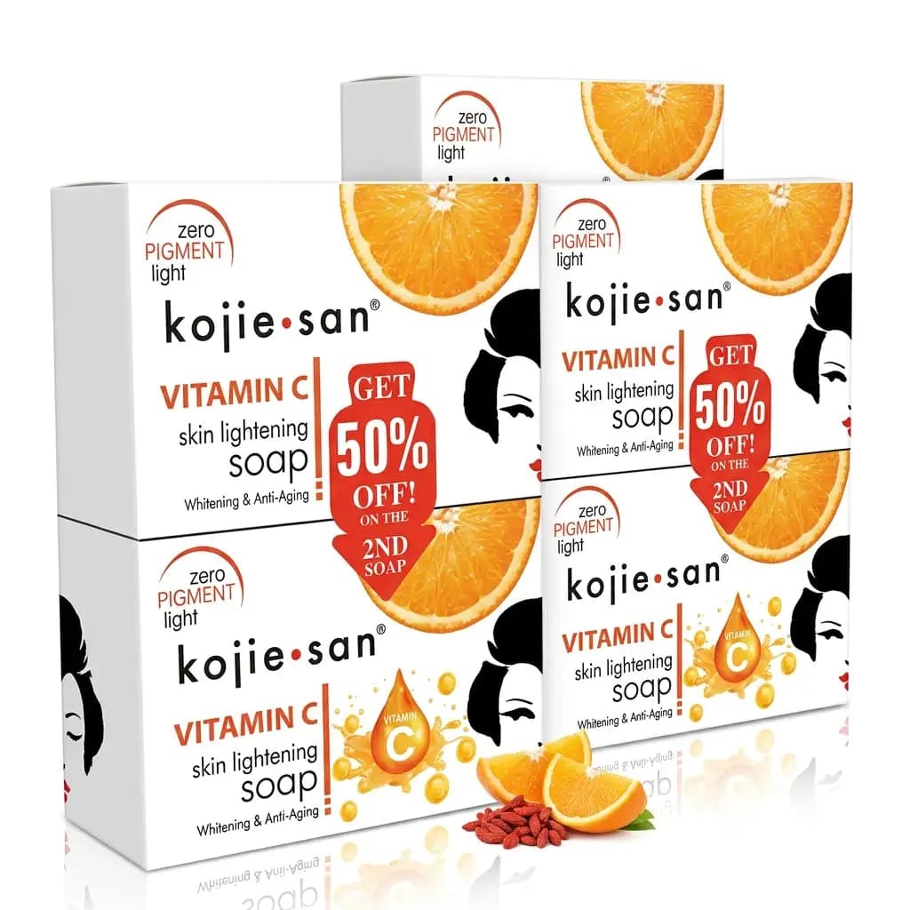 Kojie San Vitamin C Skin Lightening Soap Zero Pigment Light Whitening & Anti-Aging Twin Pack 65g