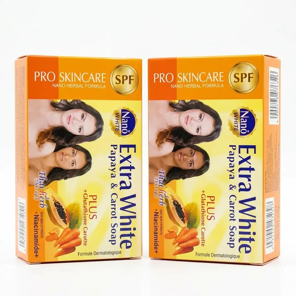 Pro Skincare Nano White Extra White Papaya & Carrot Soap Plus Glutathione + Niacinamide Formula Philippines 135g