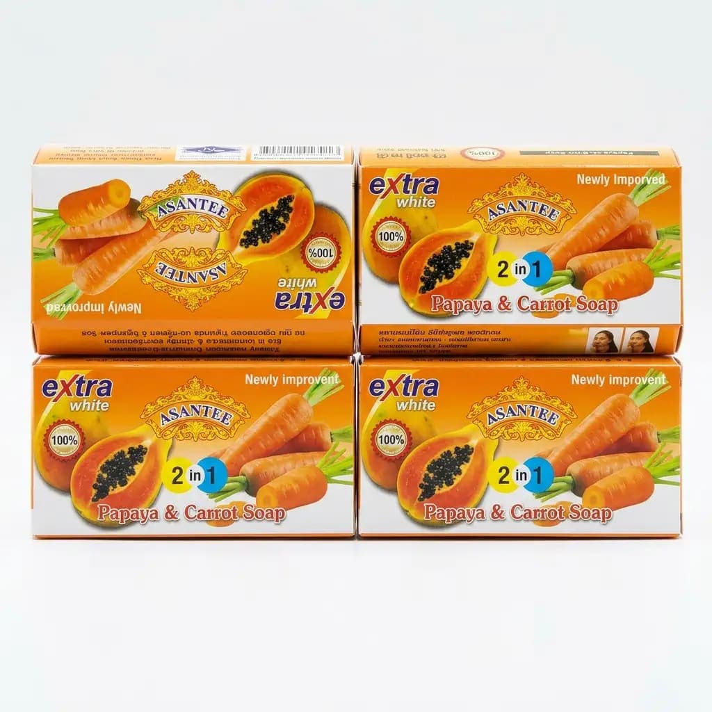 Extra White Asantee 2in1 Papaya & Carrot Soap 135g
