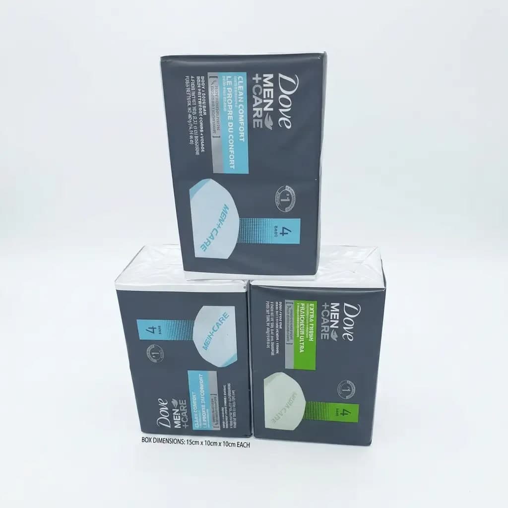 Dove Men+Care Clean Comfort + Extra Fresh Body & Face Bar Soap 4-Pack 90g