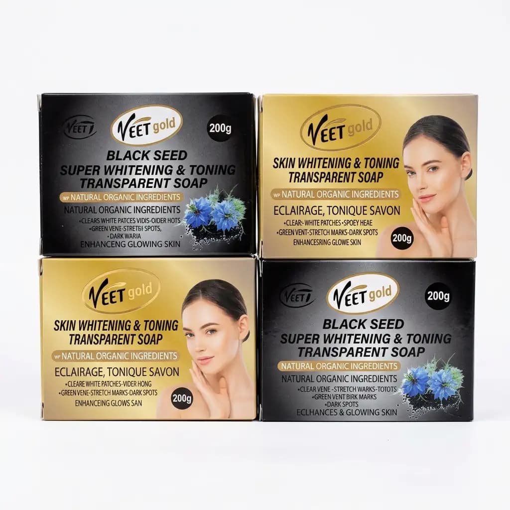 VEETgold Black Seed Whitening & Toning Transparent Soap + Skin Whitening & Toning Transparent Soap 200g