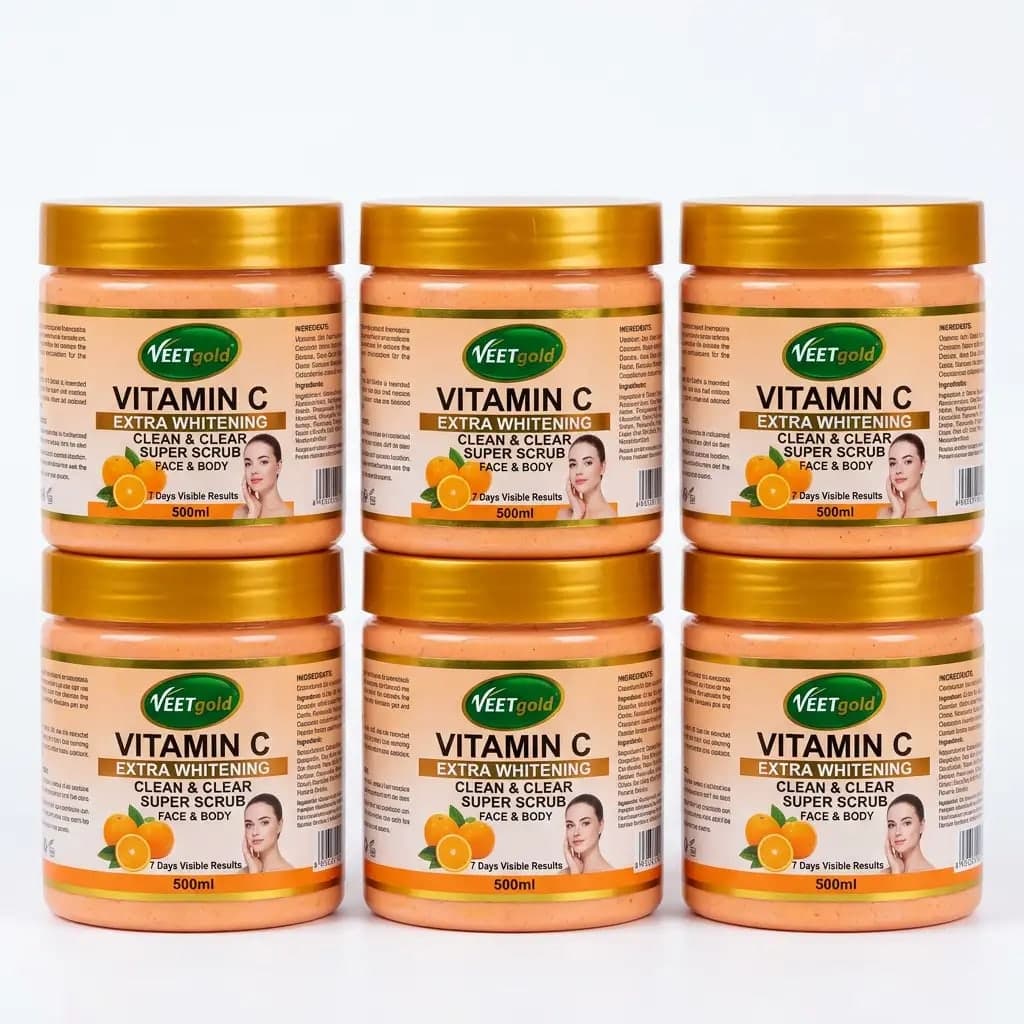 VEETgold Vitamin C Extra Whitening Clean & Clear Super Scrub 7 Days Face & Body 500g