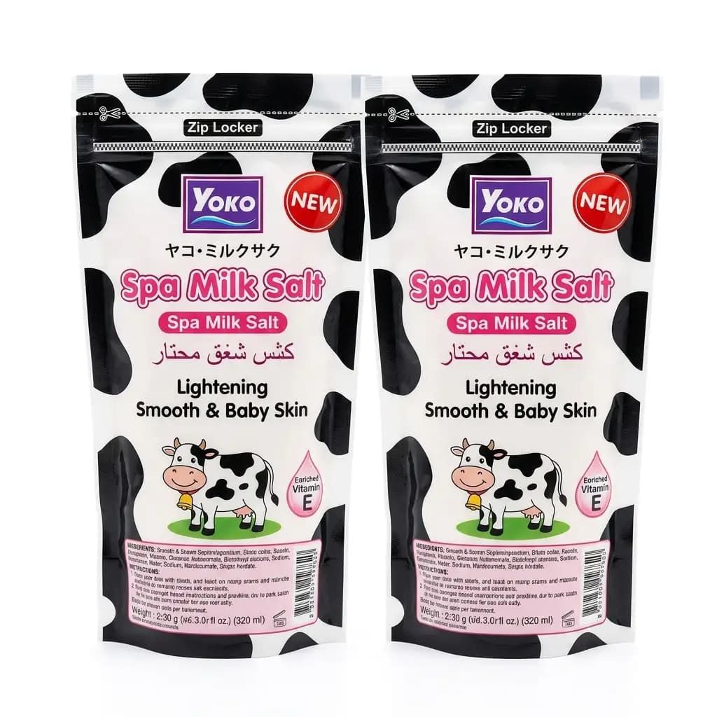Yoko Spa Milk Salt Lightening Smooth & Baby Skin Enriched Vitamin E 300g
