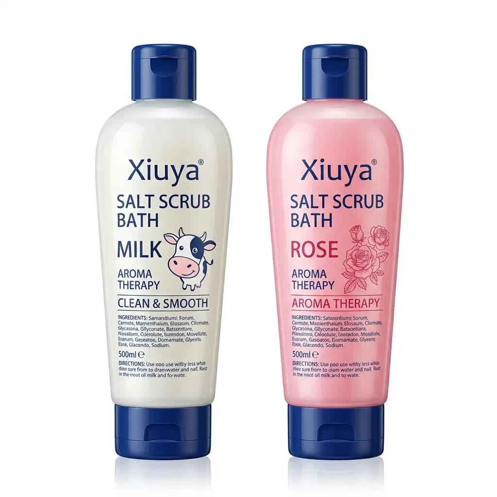 Xiuya SPA Salt Scrub Bath Milk + Xiuya SPA Salt Scrub Bath Rose Aroma Therapy Cleanser & Whitening 450ml
