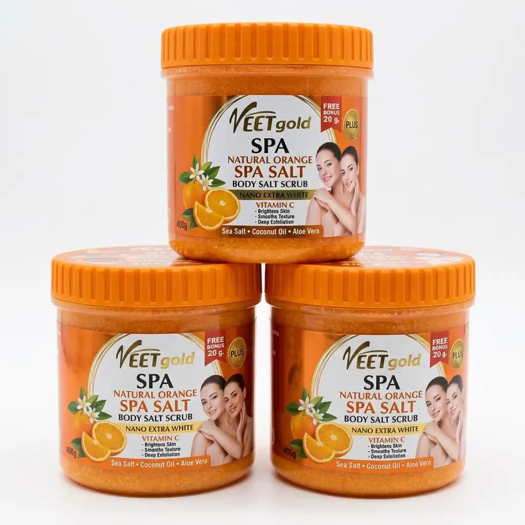Nano Extra White Vitamin C Natural Orange SPA Salt Body Scrub Plus Kojic Arbutin + Glutathione Formula Philippines 300g