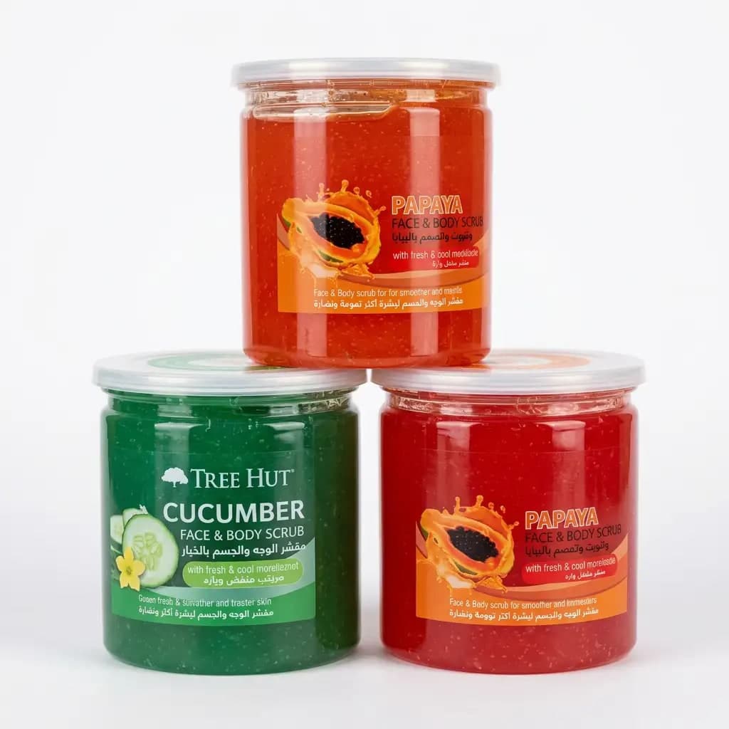 Papaya Face & Body Scrub + Skin Doctor Cucumber Face & Body Scrub 500g
