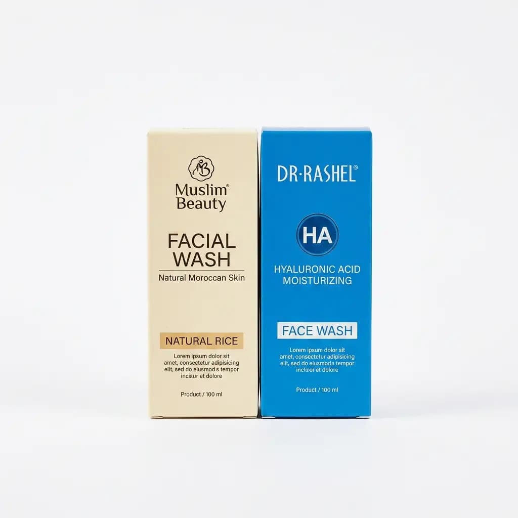 Aichun Beauty Natural Rice Facial Wash + DR RASHEL HA Hyaluronic Acid Face Wash 100ml (Bundle)