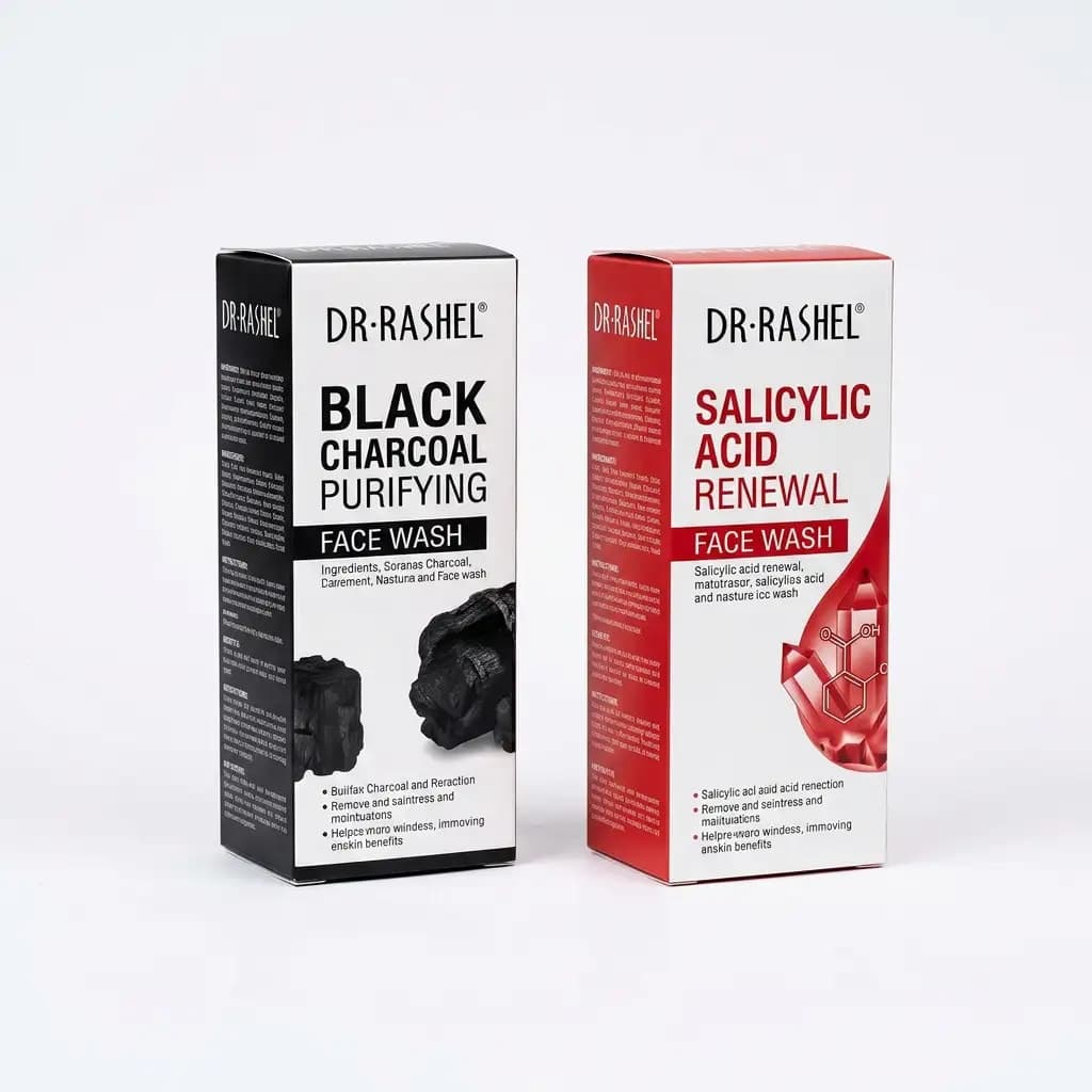 DR RASHEL Black Charcoal Purifying Face Wash + Salicylic Acid Renewal Face Wash 100ml (Bundle)
