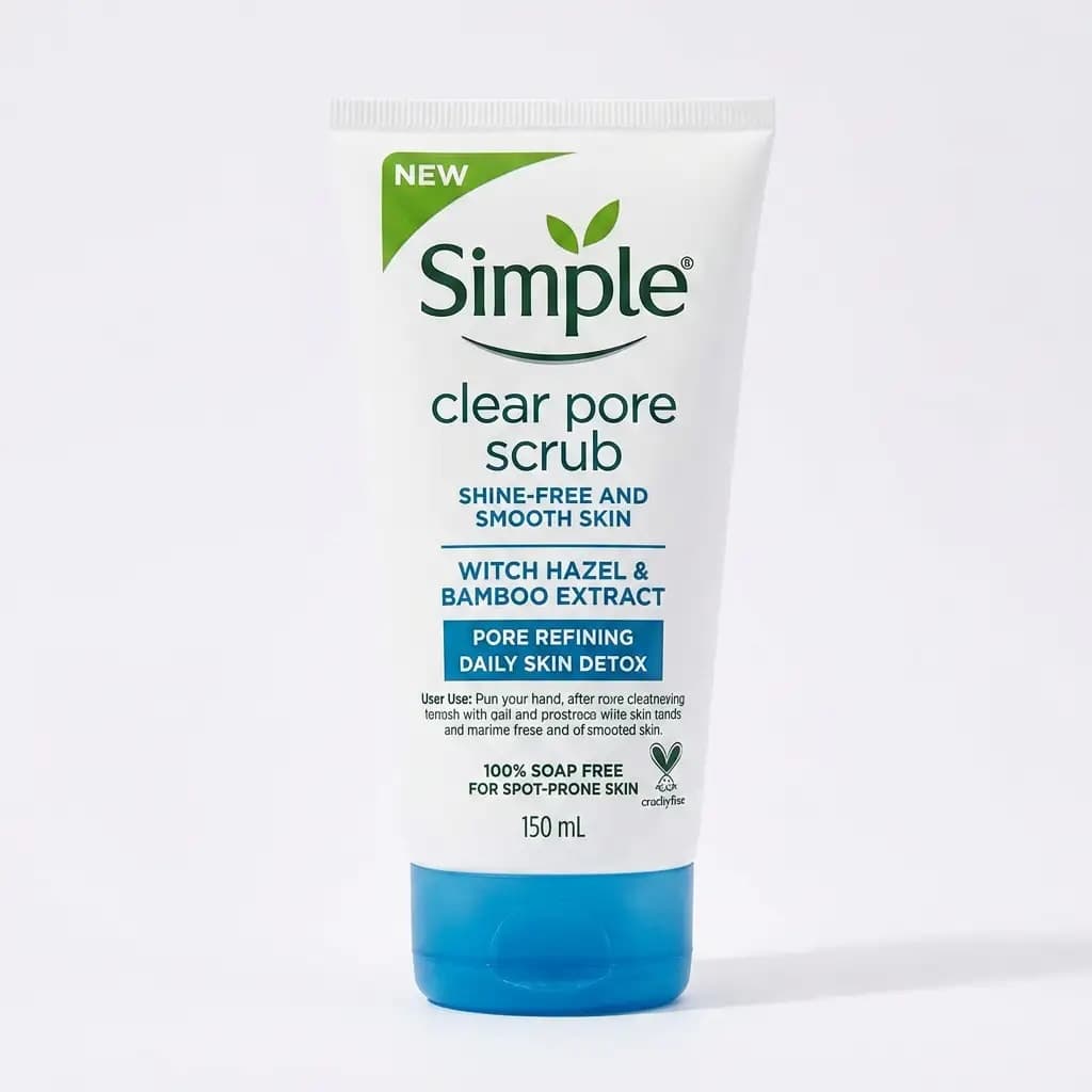 Simple Clear Pore Scrub Witch Hazel & Bamboo 150ml