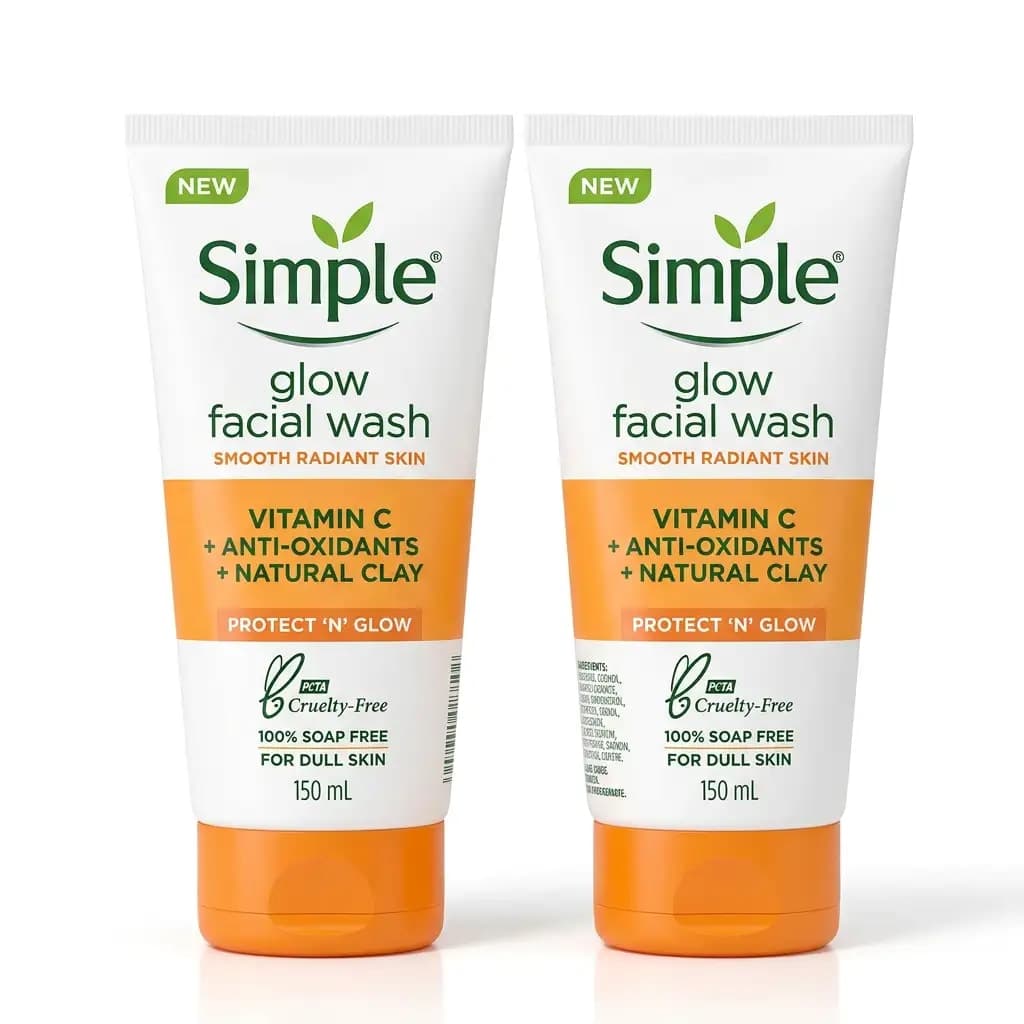 Simple Protect N Glow Facial Wash Vitamin C & Natural Clay 150ml