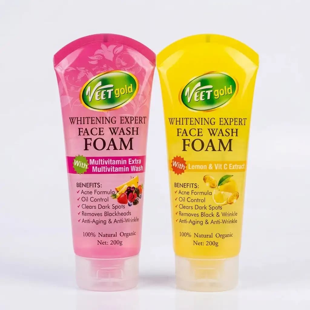 VEETgold Whitening Expert Face Wash Foam Multivitamin & Lemon VC Extract 200g