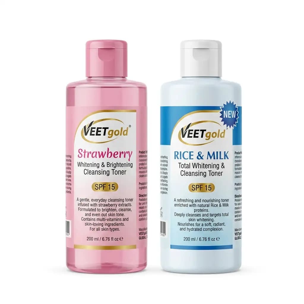 VEETgold Strawberry + Rice & Milk Whitening & Refreshing Cleansing Toner SPF15 200ml
