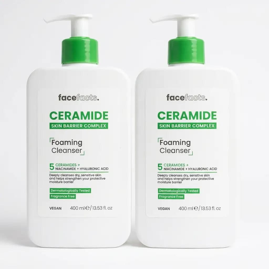 facefacts. Ceramide Skin Barrier Complex Foaming Cleanser 5 Ceramides + Niacinamide + Hyaluronic Acid 400ml