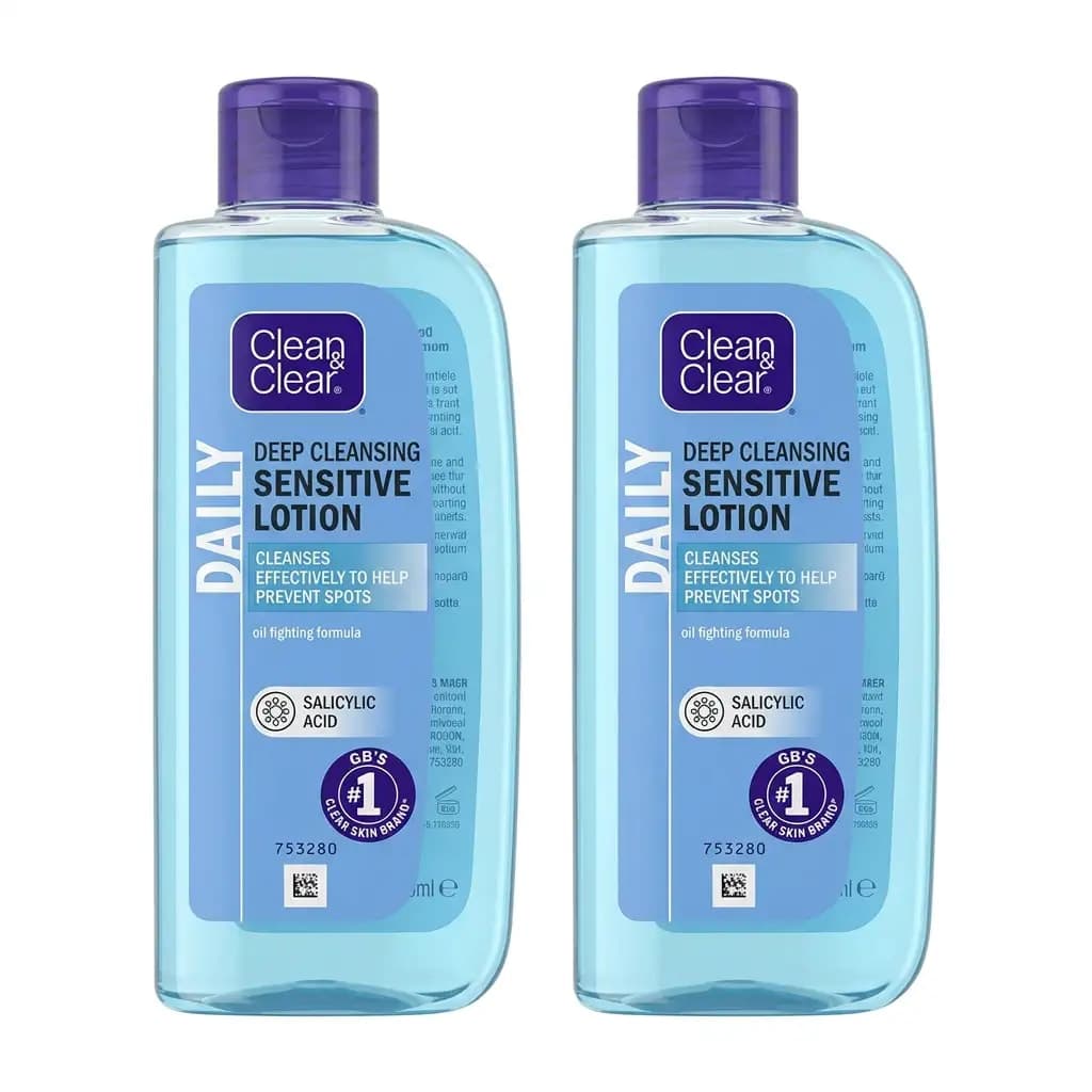 Clean & Clear Daily Deep Cleansing Sensitive Lotion Salicylic Acid Oil Fighting Formula 200ml