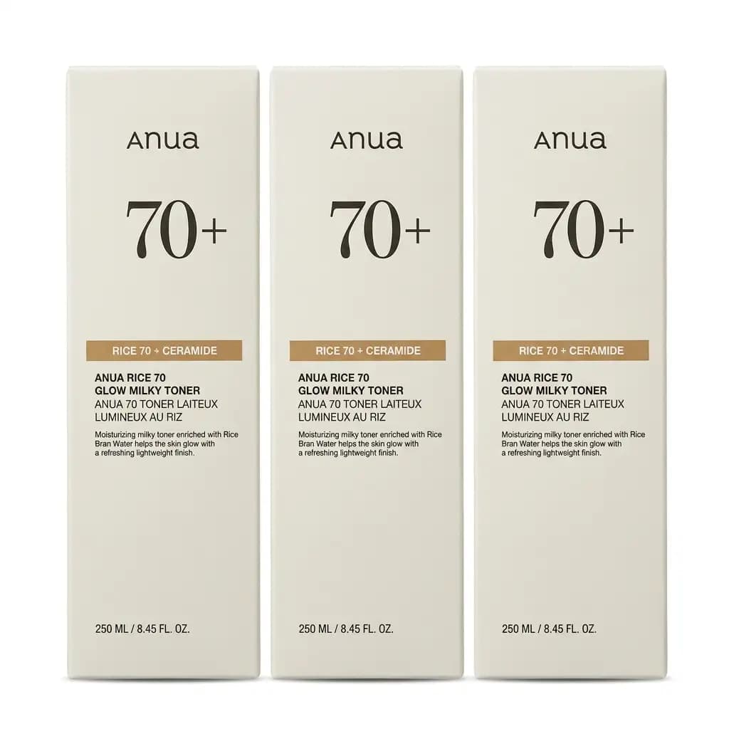 Anua Rice 70 + Ceramide Glow Milky Toner + Anua Heartleaf 77% Soothing Toner 250ml
