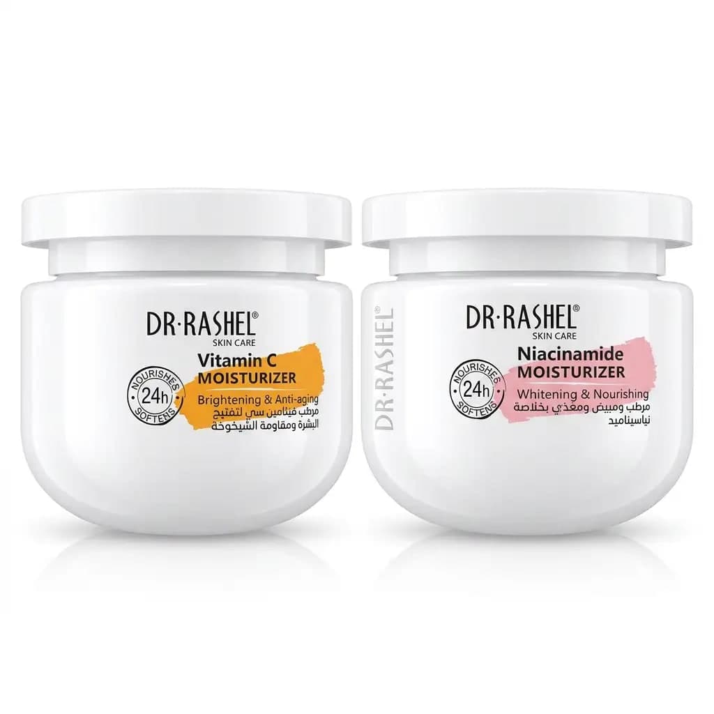Dr. Rashel Vitamin C Brightening & Anti-Aging Moisturizer + Niacinamide Whitening & Nourishing Moisturizer 24h 100g