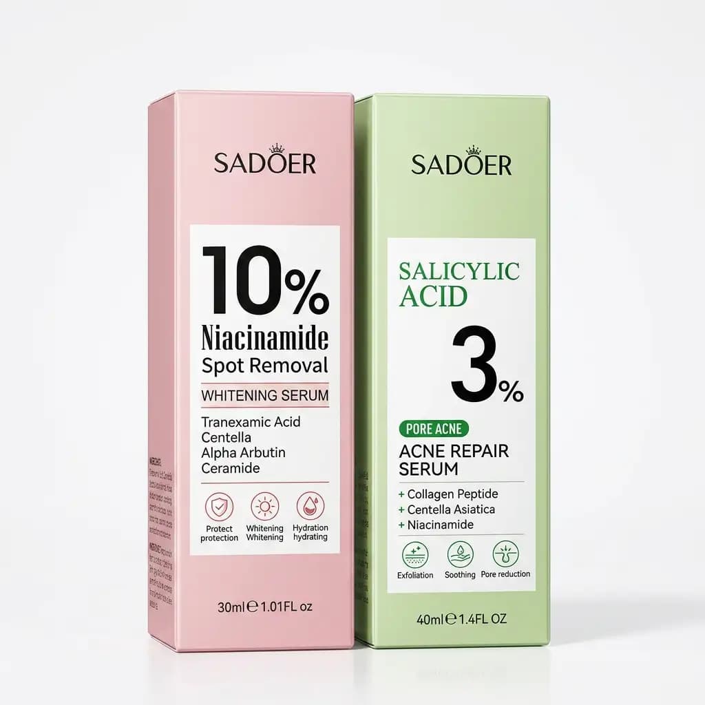 Sadoer Niacinamide 10% Whitening Spot Removal Repair Serum + Salicylic Acid 3% Dispel Acne Repair Serum 40ml