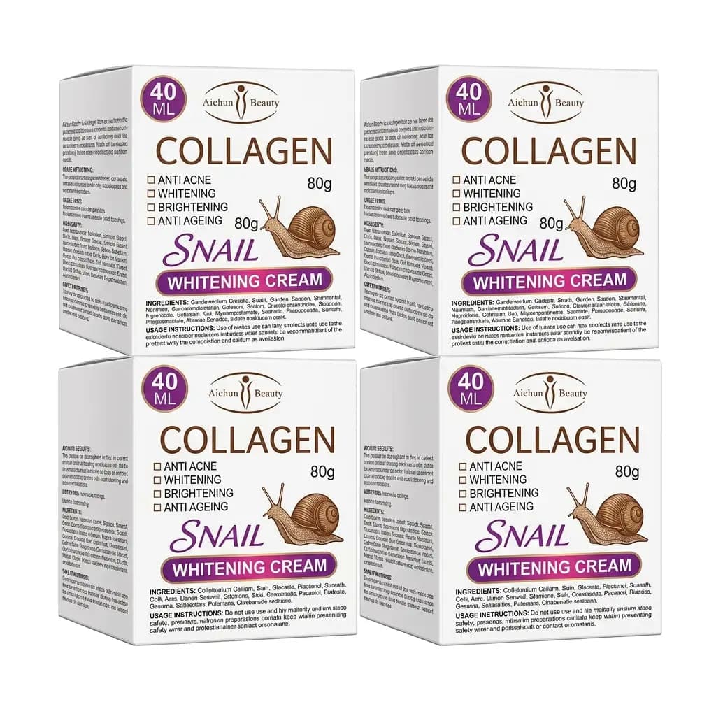 Aichun Beauty Collagen Snail Whitening Cream Anti-Acne Brightening Anti-Ageing 80g
