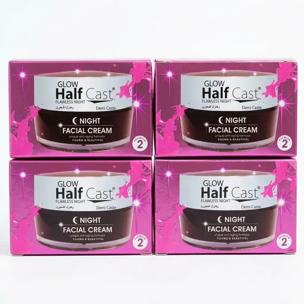 Glow Half Cast Flawless Night Facial Cream Premium 2 Anti-Aging Young & Beautiful 50g