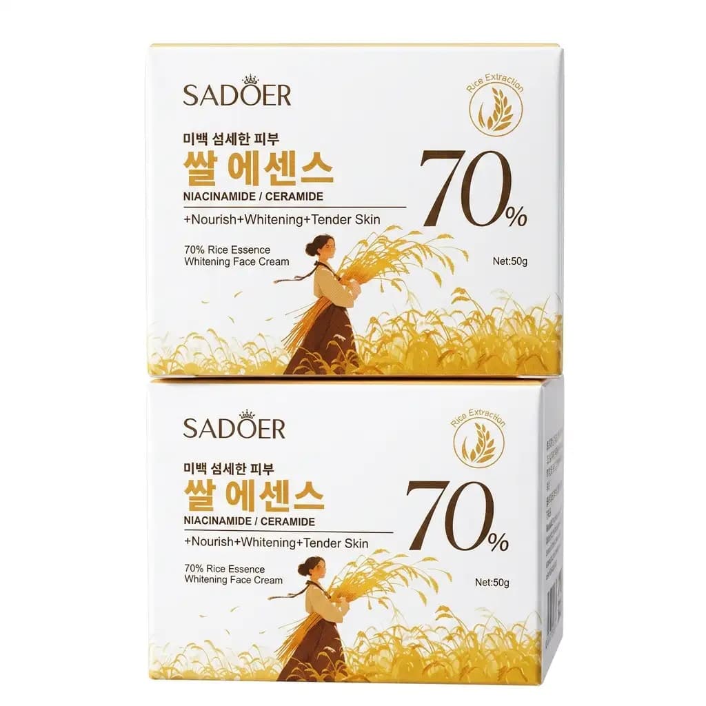 SADÖER 70% Rice Essence Niacinamide & Ceramide Whitening Face Cream 50g