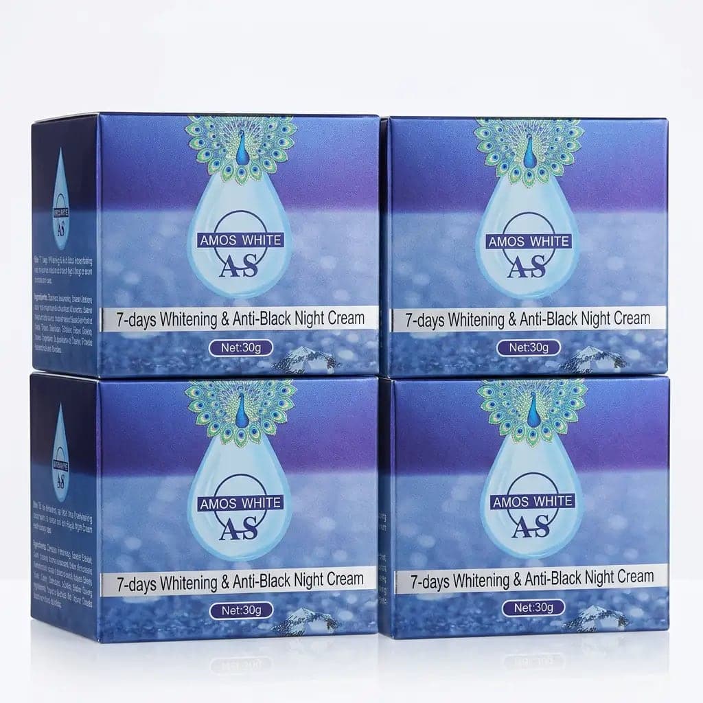 Amos White AS 7-Days Whitening & Anti-Fleck Day Cream + Night Cream 30g